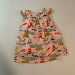 Baby Gap 12-18 months girls pink dress with deer motif.